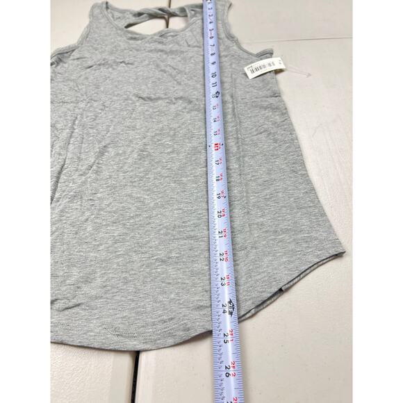 Core 10 Women's XS Gray Soft Cotton Open Back Sleeveless Yoga Tank Open Back Top - Picture 2 of 7